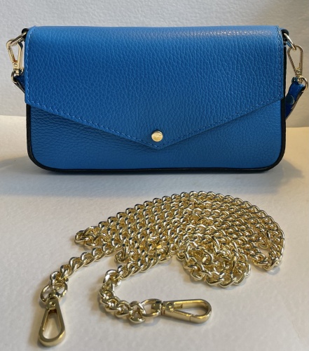 Small Italian Leather Duo Strap Bag Royal Blue for Hilly Horton