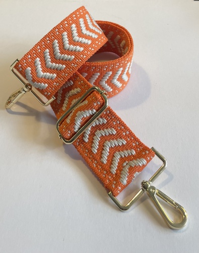 Chevron Woven Bag Strap Orrange & Cream for Hilly Horton Home