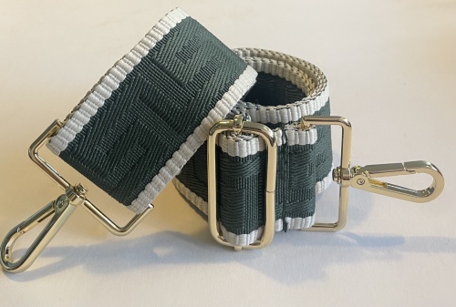 Woven Handbag Strap, Olive & Cream Embossed for Hilly Horton Home