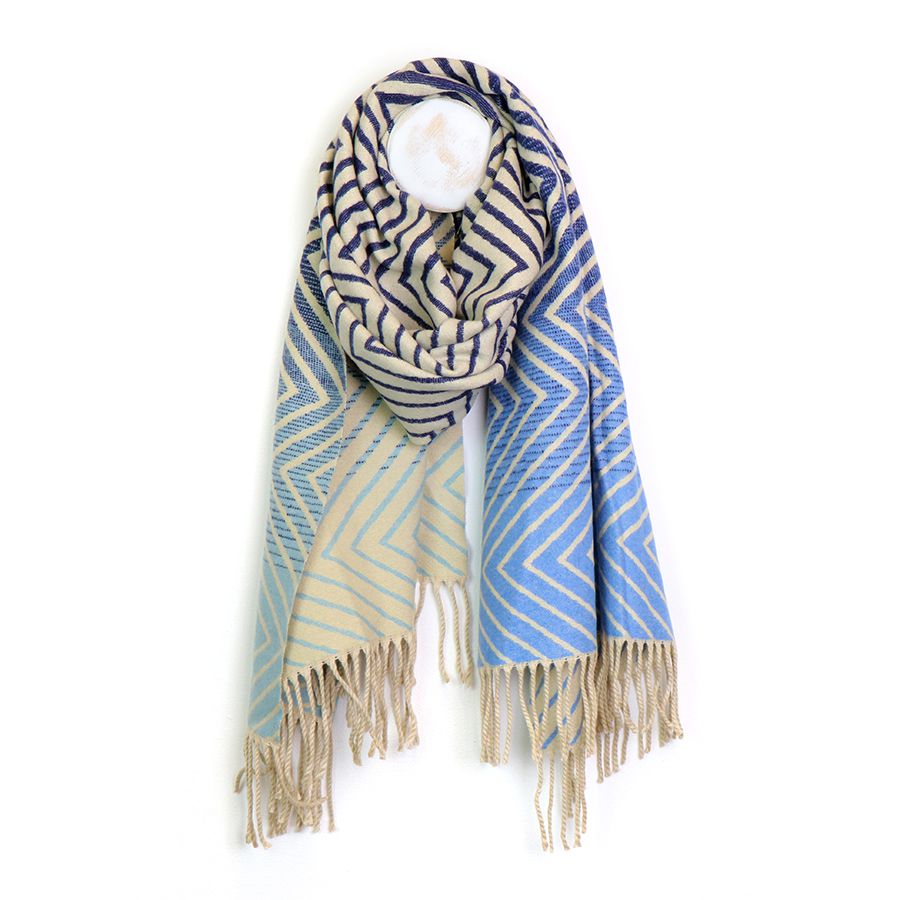 Blue and grey sales scarf