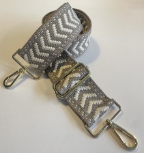 Chevron Woven Bag Strap Taupe & Cream for Hilly Horton Home