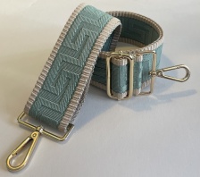 Woven Handbag Strap, Aqua & Cream Embossed for Hilly Horton Home